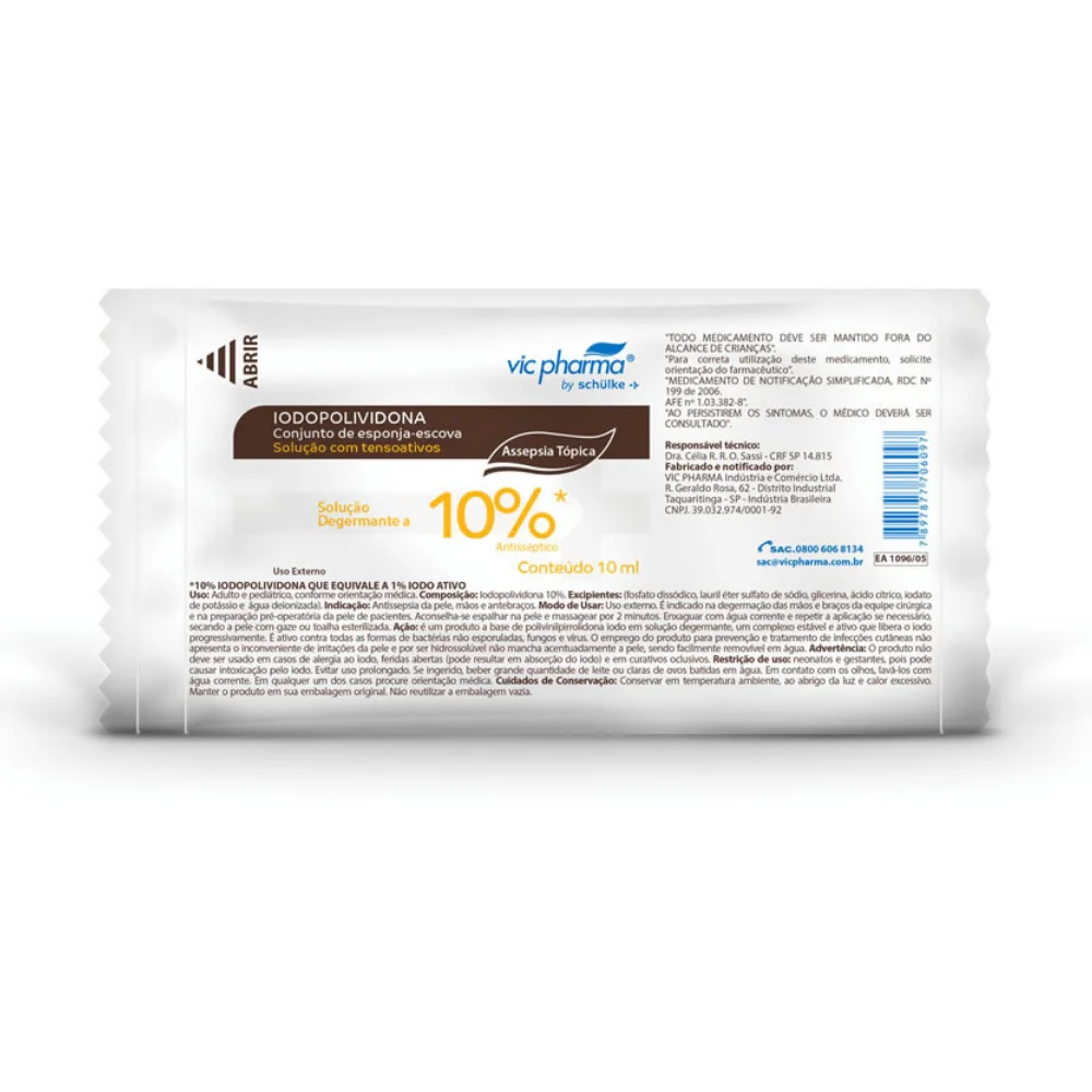 Escova espuma iodopolividona 10ml